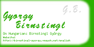 gyorgy birnstingl business card